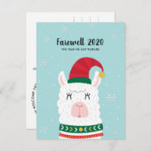 Funny Llama, jaar dat we gevlucht waren met kerst  Briefkaart (Voorkant / Achterkant)