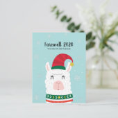 Funny Llama, jaar dat we gevlucht waren met kerst  Briefkaart (Staand voorkant)