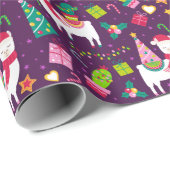 Funny Llama Kerstmis Cadeaupapier (Rol Hoek)