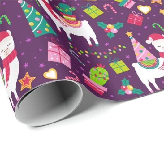 Funny Llama Kerstmis Cadeaupapier (Rol Hoek)