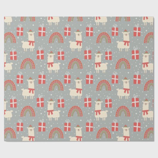 Funny Llama-kerstpapier Cadeaupapier (Vlak)