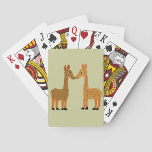 Funny Llama Love Primitive Art Pokerkaarten
