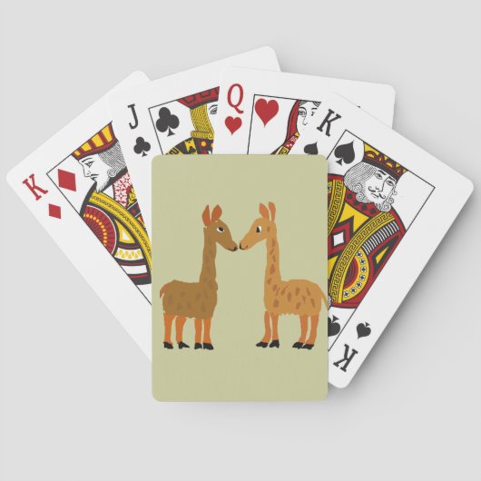Funny Llama Love Primitive Art Pokerkaarten (Achterkant)
