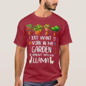Funny Llama Lover Tuinieren voor Tuinier Mannen T-shirt (Voorkant)