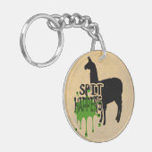 Funny Llama Meme Spit gebeurt Sleutelhanger (Voorkant Links)