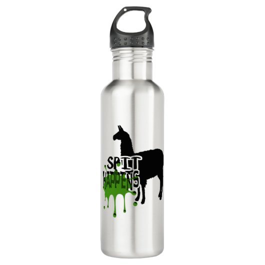 Funny Llama Meme Spit gebeurt Waterfles (Voorkant)