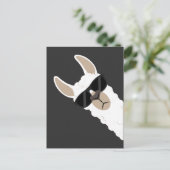 Funny Llama met zonnebrillen met een coole alfaba Briefkaart (Staand voorkant)