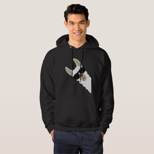 Funny Llama met zonnebrillen met een coole alfaba Hoodie (Voorkant volledig)