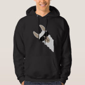 Funny Llama met zonnebrillen met een coole alfaba Hoodie (Voorkant)