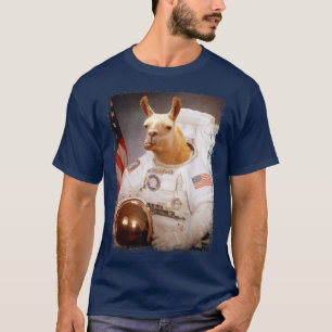 Funny Llama Moon Space Mission Animal Astronaut T-shirt