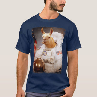 Funny Llama Moon Space Mission Animal Astronaut T-shirt