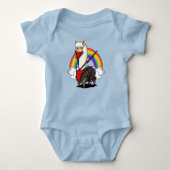 Funny Llama Ninja Alpaca Animal Samurai Romper (Voorkant)