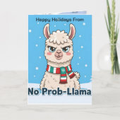 Funny Llama No Prob-Llama Photo Christmas Kaart (Voorkant)