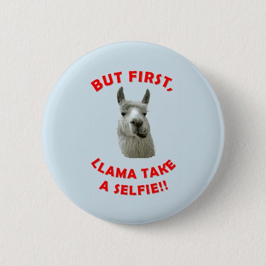 Funny llama pin badge ronde button 5,7 cm (Voorkant)
