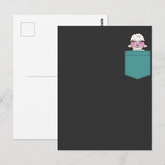 Funny Llama Pocket Design Cute Alpaca Humor Briefkaart (Voorkant / Achterkant)
