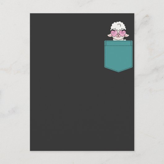 Funny Llama Pocket Design Cute Alpaca Humor Briefkaart (Voorkant)