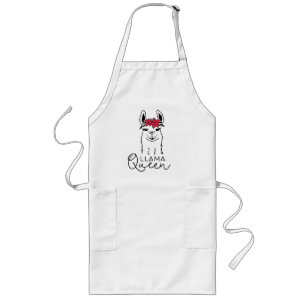 Funny Llama Queen Apron Lang Schort
