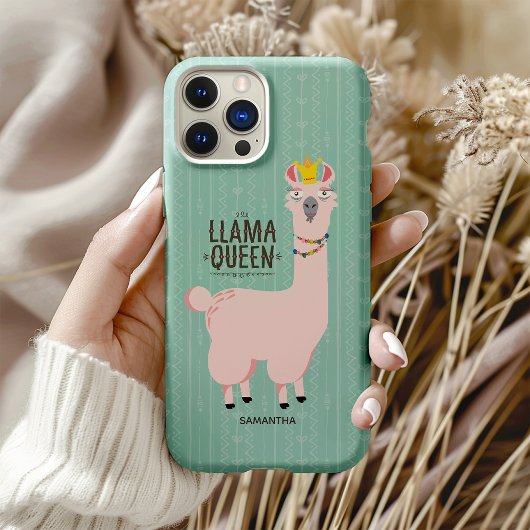 Funny Llama Queen Illustration Case-Mate iPhone Case