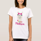 Funny llama Queen T-Shirt for Girls (Voorkant)