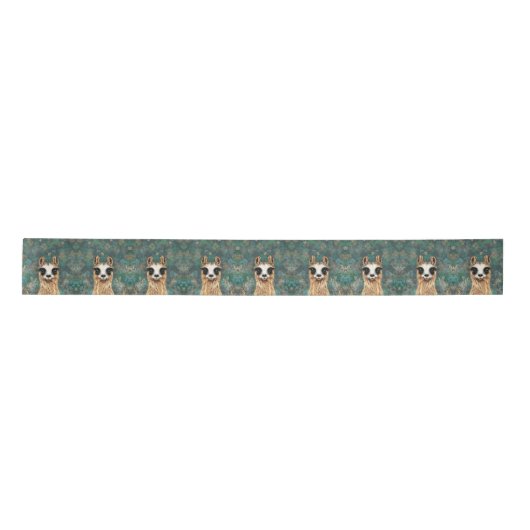 Funny Llama Ribbon Satijnen Lint (Voorkant)