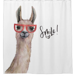 Funny Llama Smile Inspirerend Douchegordijn