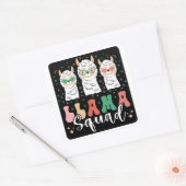Funny Llama Squad Sunbril Cool Llamas Groovy Vierkante Sticker (Envelop)
