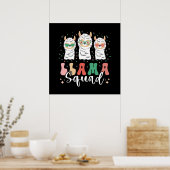Funny Llama Squad Sunbril Cool Llamas Retro Poster (Keuken)