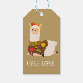 Funny Llama Turkey Thanksgiving Cadeaulabel