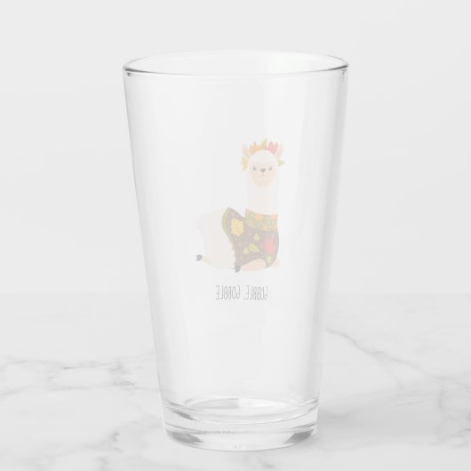 Funny Llama Turkey Thanksgiving Glas (Achterkant)
