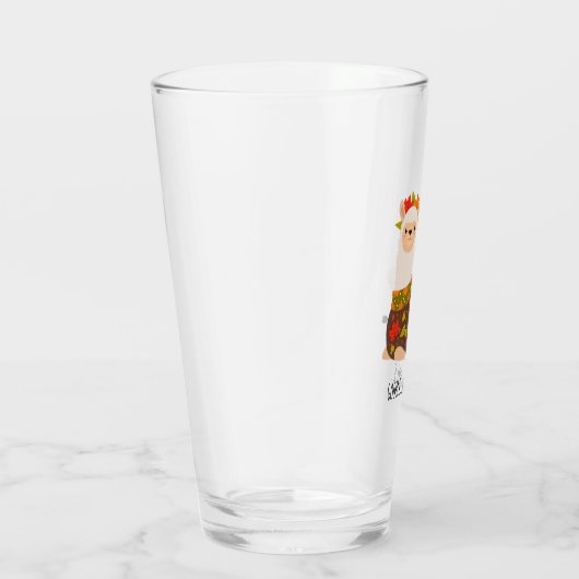 Funny Llama Turkey Thanksgiving Glas (Rechts)