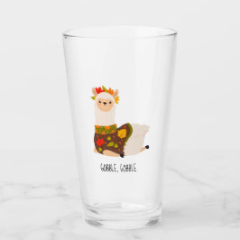 Funny Llama Turkey Thanksgiving Glas