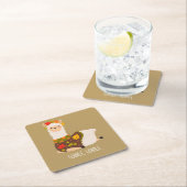 Funny Llama Turkey Thanksgiving Kartonnen Onderzetters (Insitu)