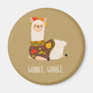 Funny Llama Turkey Thanksgiving Magneet