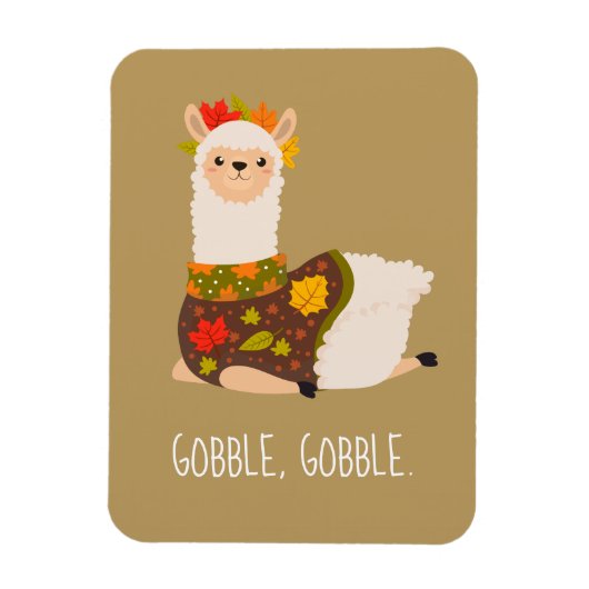 Funny Llama Turkey Thanksgiving Magneet (Verticaal)