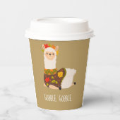Funny Llama Turkey Thanksgiving Papieren Bekers (Voorkant)