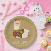 Funny Llama Turkey Thanksgiving Papieren Bordje (Feest)