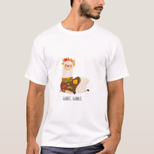 Funny Llama Turkey Thanksgiving T-shirt (Voorkant)