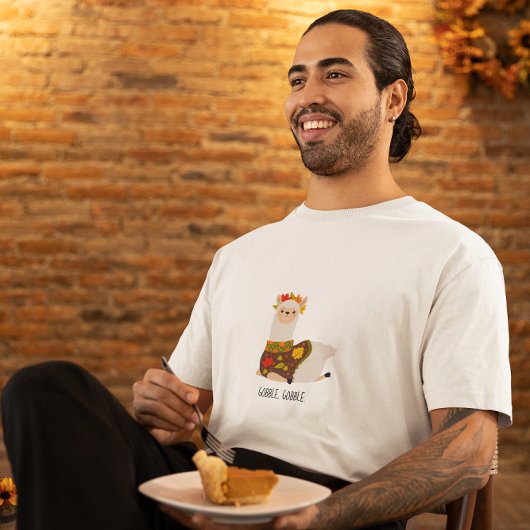 Funny Llama Turkey Thanksgiving T-shirt