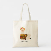 Funny Llama Turkey Thanksgiving Tote Bag (Achterkant)