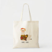 Funny Llama Turkey Thanksgiving Tote Bag (Voorkant)