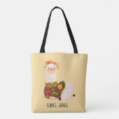 Funny Llama Turkey Thanksgiving Tote Bag (Achterkant)