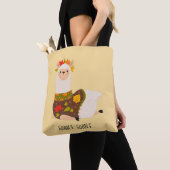 Funny Llama Turkey Thanksgiving Tote Bag (Dichtbij)