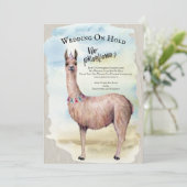 Funny Llama, uitgesteld op het vaste huwelijk Kaart (Staand voorkant)