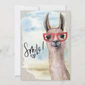 Funny Llama, uitgesteld op het vaste huwelijk Kaart (Achterkant)