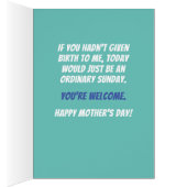 Funny Llama vertelt het je, Moederdag Kaart (Binnen (Rechts))