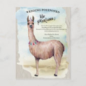 Funny Llama Wedding Postponed Date Change Briefkaart (Voorkant)