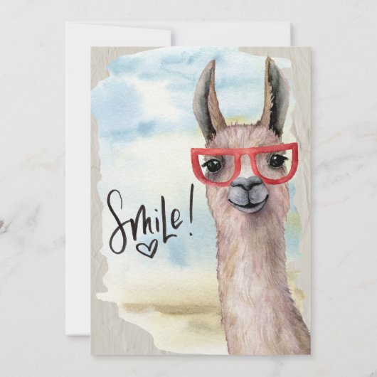 Funny Llama Wedding Postponed Uitnodiging (Achterkant)