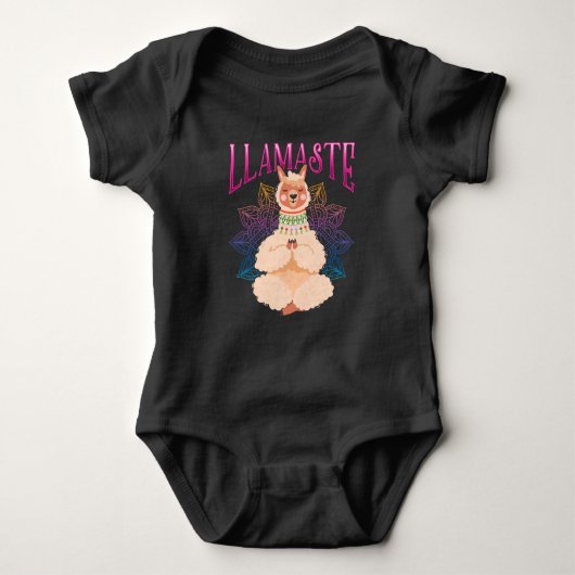 Funny Llama Yoga Relaxing Meditation Animal Romper (Voorkant)