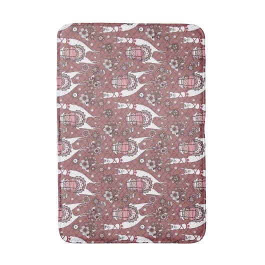 Funny Llamas Pattern Badmat (Voorkant Verticaal)