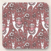 Funny Llamas Pattern Bier Onderzetter (Voorkant)